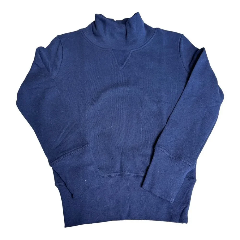 NWT Madewell Turtleneck Sweatshirt / navy - Picture 2 of 4